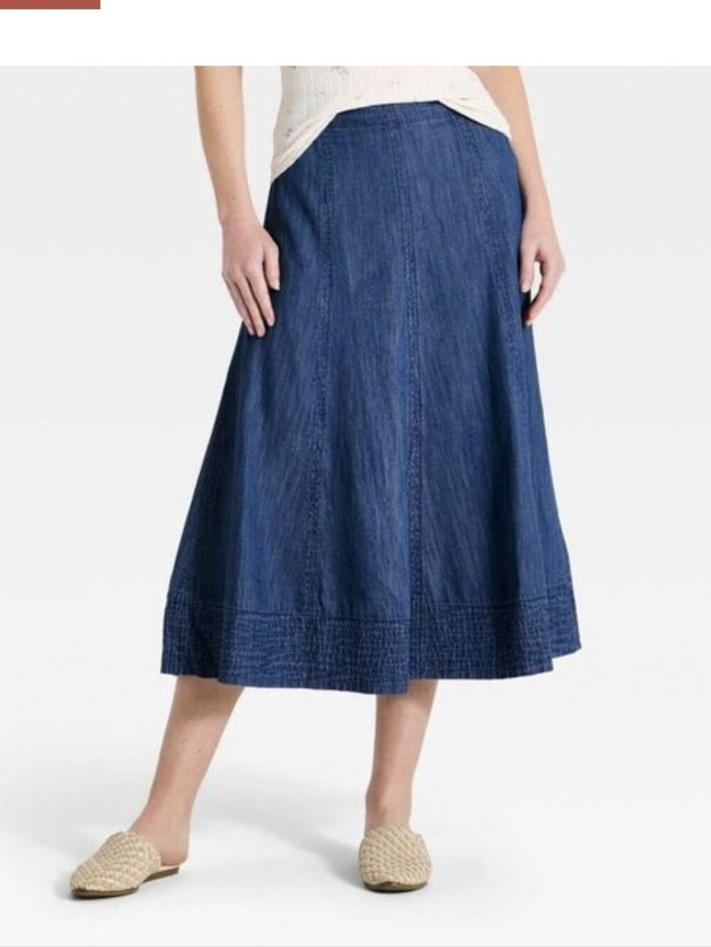 Women's Chambray Midi Skirt - Universal Thread Blue M